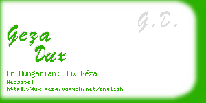 geza dux business card